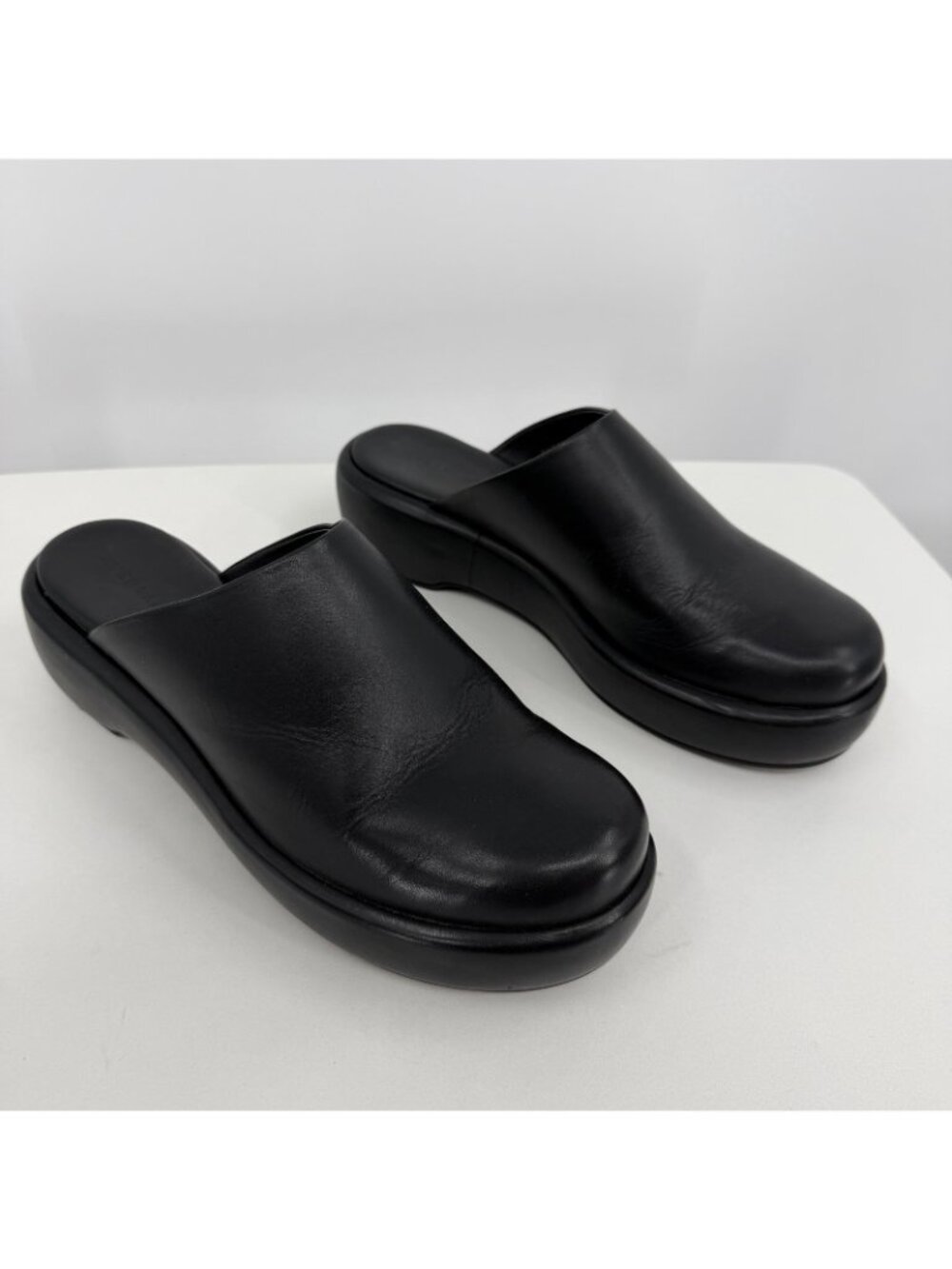Everlane The Puffa Flatform in Black Leather sz 11 Women's Chunky Platform Clog - Picture 4 of 10